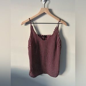 banana republic square red & white tank size small